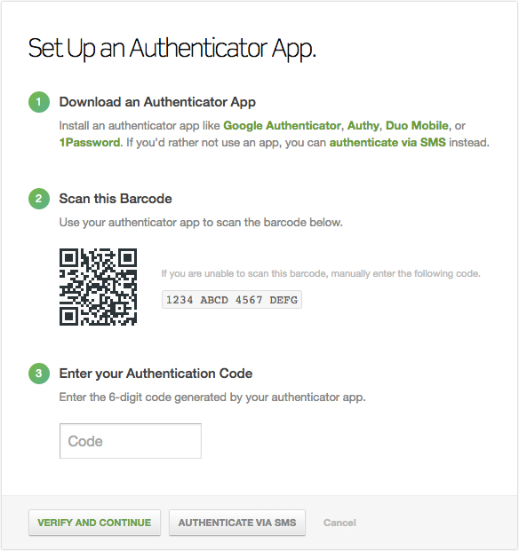 My Authenticator app or SMS two-factor authentication (2FA) has